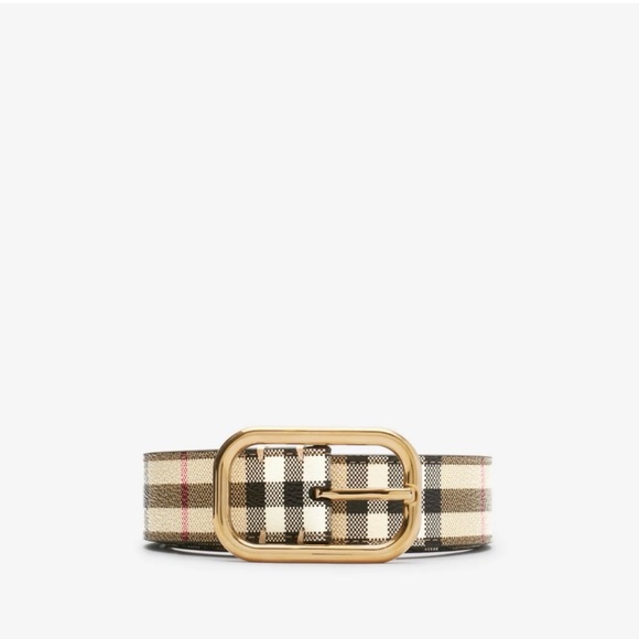 Burberry Women's Brown Leather Belt with Gold Buckle - Picture 1 of 3